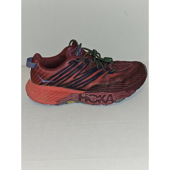Hoka One One Womens Speedgoat 4 1106527 CHRRD Red Running Sneakers Size 8.5 - Picture 2 of 10